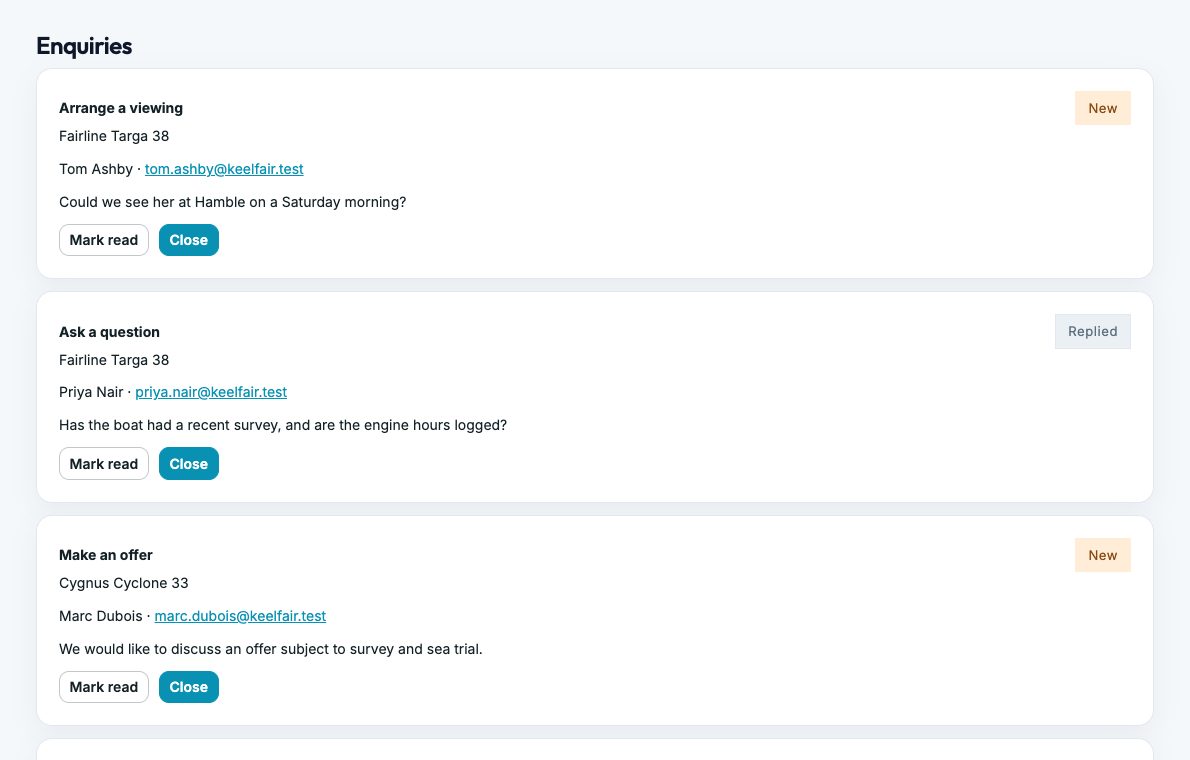 Screenshot: la casella delle richieste del broker